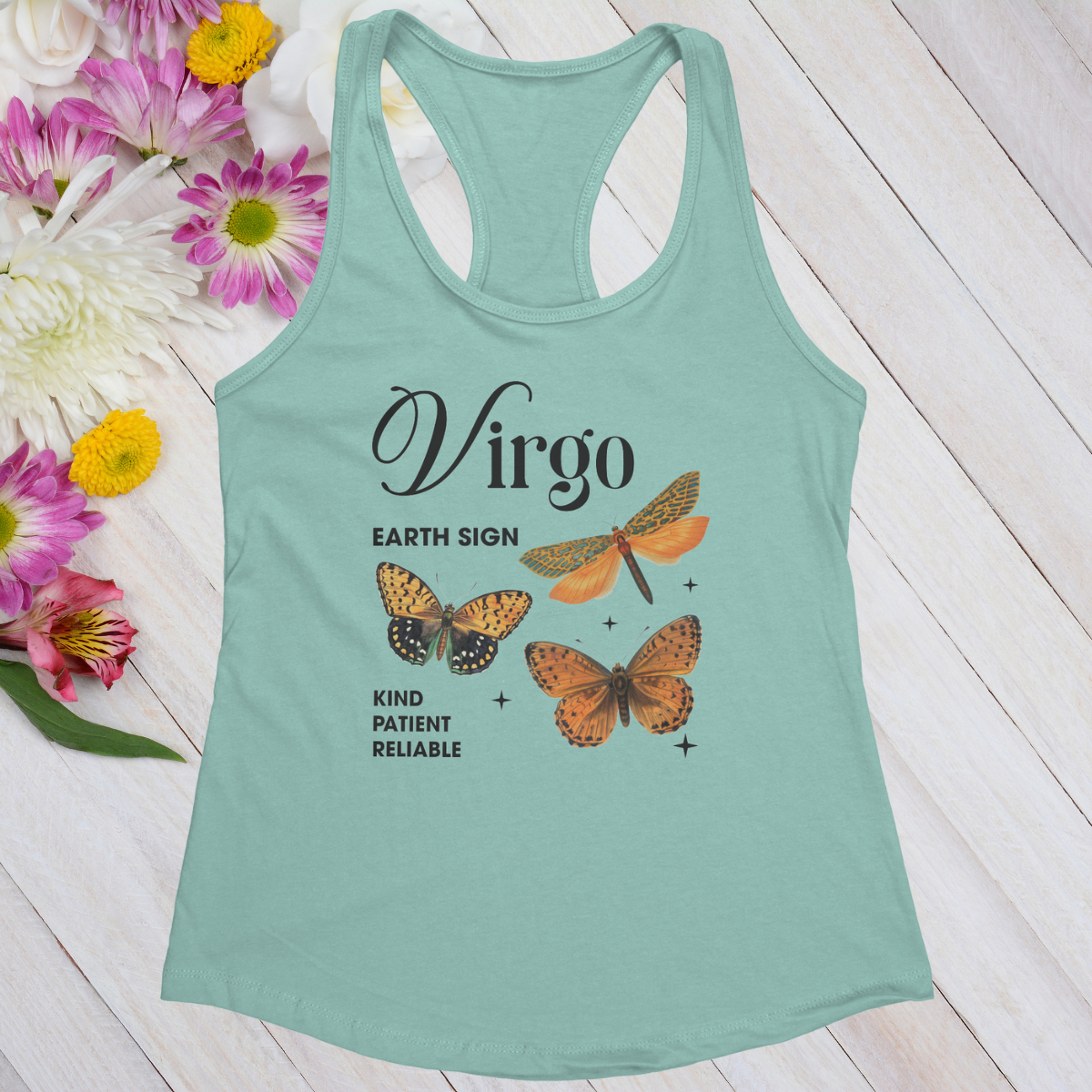 Virgo Butterfly Zodiac Women's Racerback Tank