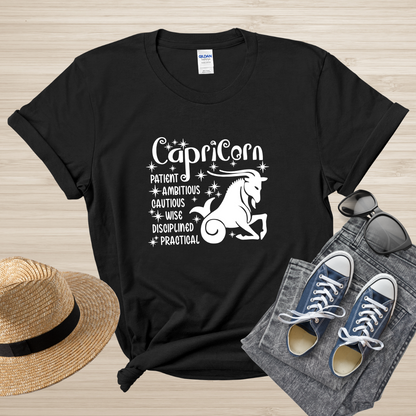 Capricorn Zodiac T-Shirt, Astrology Shirt for Capricorn, Horoscope Gift, Capricorn Birthday, Capricorn Season Gift, Capricorn Gift, Zodiac T