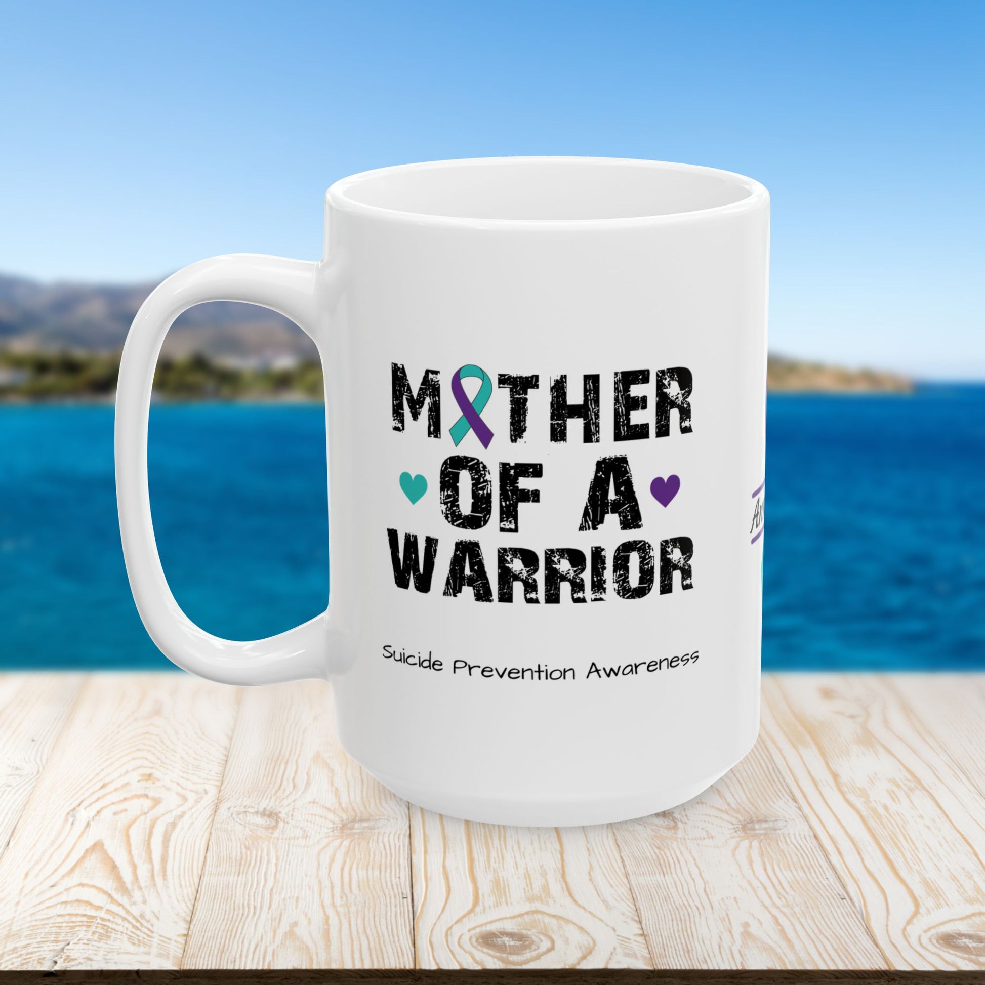 Mother of a Warrior - Personalized Suicide Prevention Awareness Gift, Empowerment and Resilience Ceramic Mug, Support for Survivors