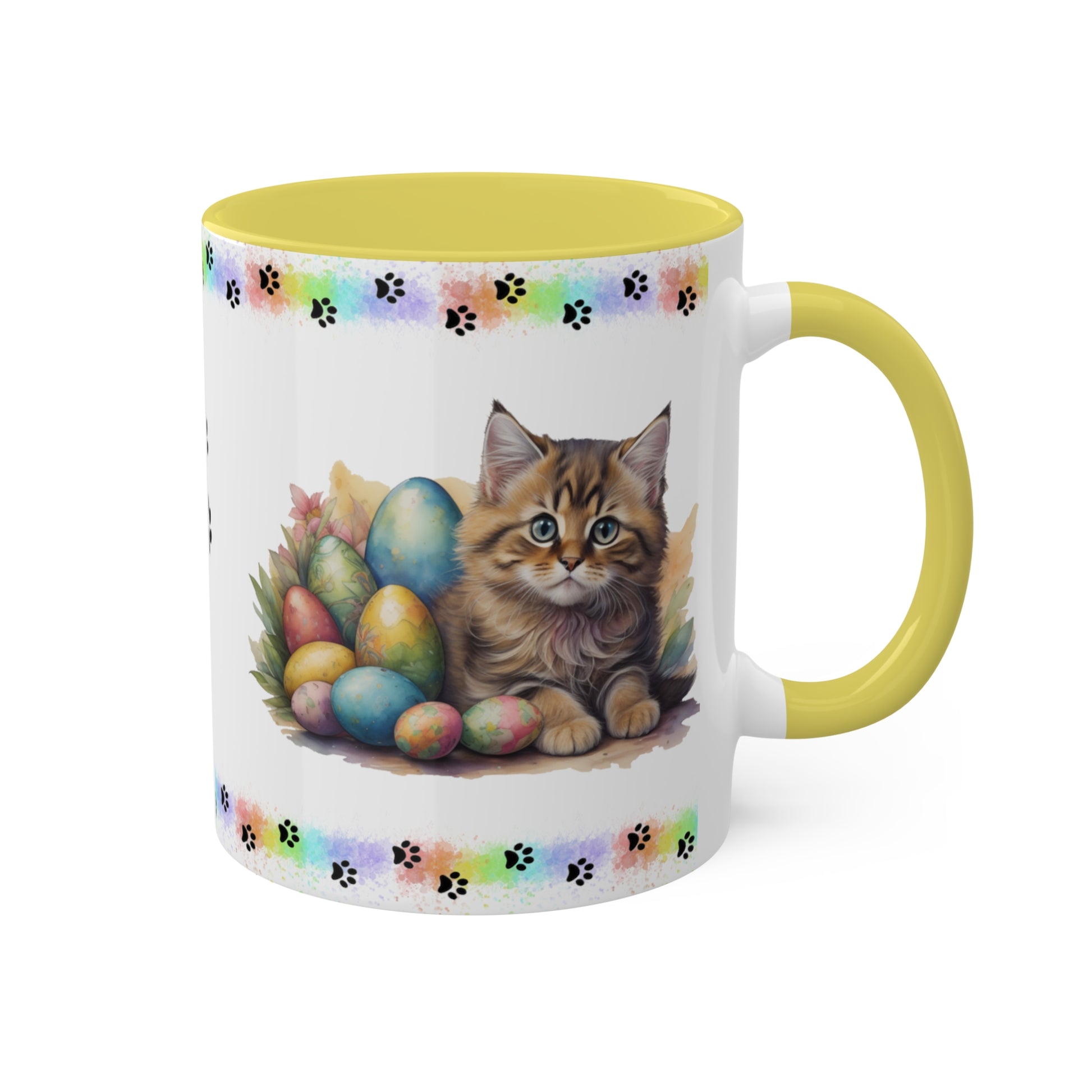 Siberian - Eggstra-Adorable Easter Kitten Two-Tone Coffee Mug, 11oz