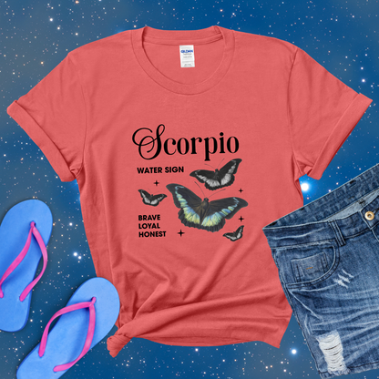 Scorpio Butterfly Zodiac T-Shirt, Scorpio Astrology Shirt, Horoscope Gift, Scorpio Birthday, Scorpio Season Gift, Perfect Gift for Scorpio, Zodiac Tee