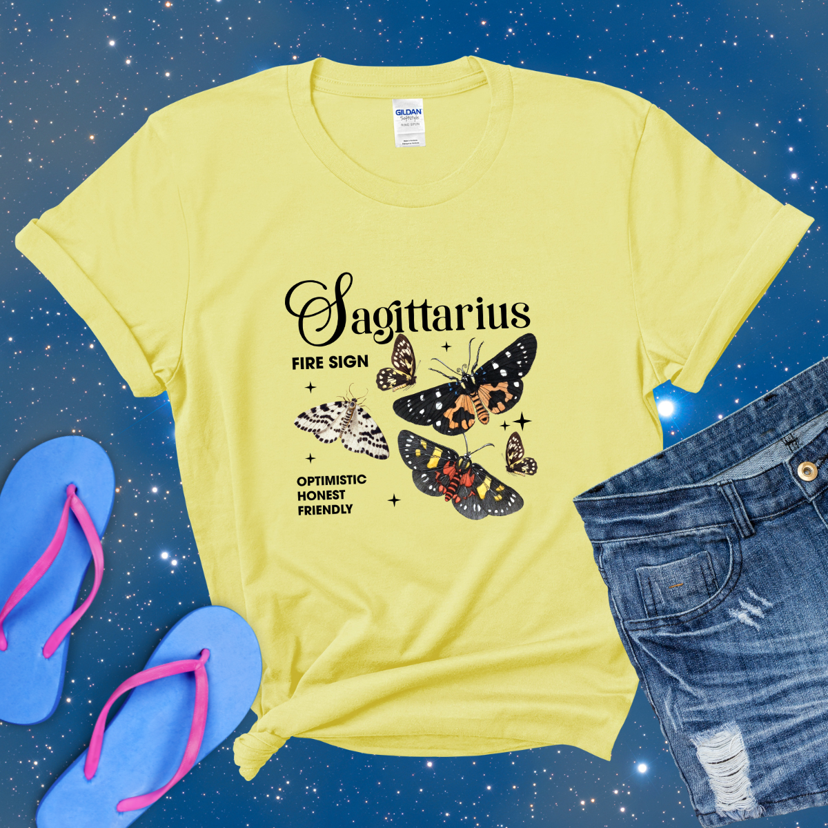 Sagittarius Butterfly Zodiac T-Shirt, Sagittarius Astrology tshirt, Horoscope Gift, Sagittarius Birthday, Perfect Gift for Sagittarius, Zodiac Tee