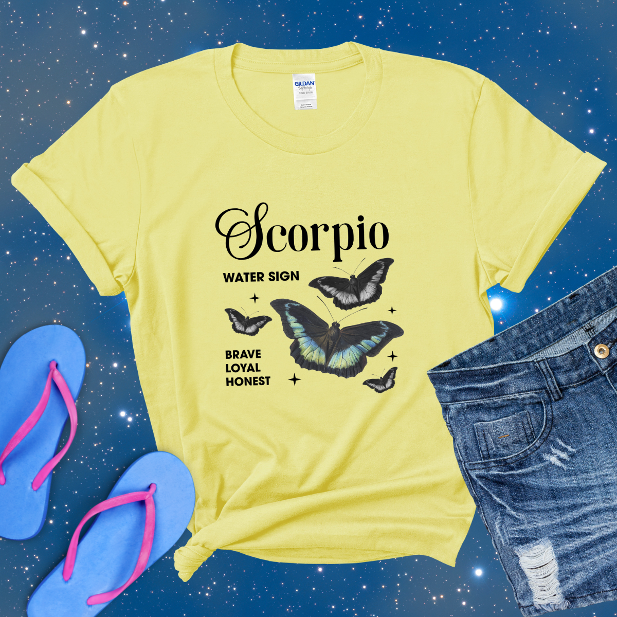 Scorpio Butterfly Zodiac T-Shirt, Scorpio Astrology Shirt, Horoscope Gift, Scorpio Birthday, Scorpio Season Gift, Perfect Gift for Scorpio, Zodiac Tee