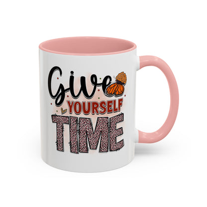 Give Yourself Time - Accent Coffee Mug (11, 15oz)