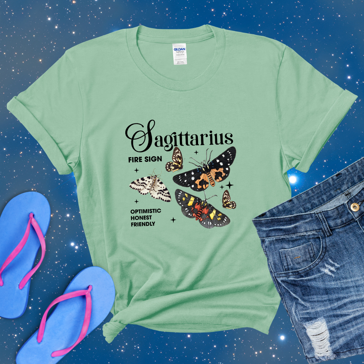 Sagittarius Butterfly Zodiac T-Shirt, Sagittarius Astrology tshirt, Horoscope Gift, Sagittarius Birthday, Perfect Gift for Sagittarius, Zodiac Tee