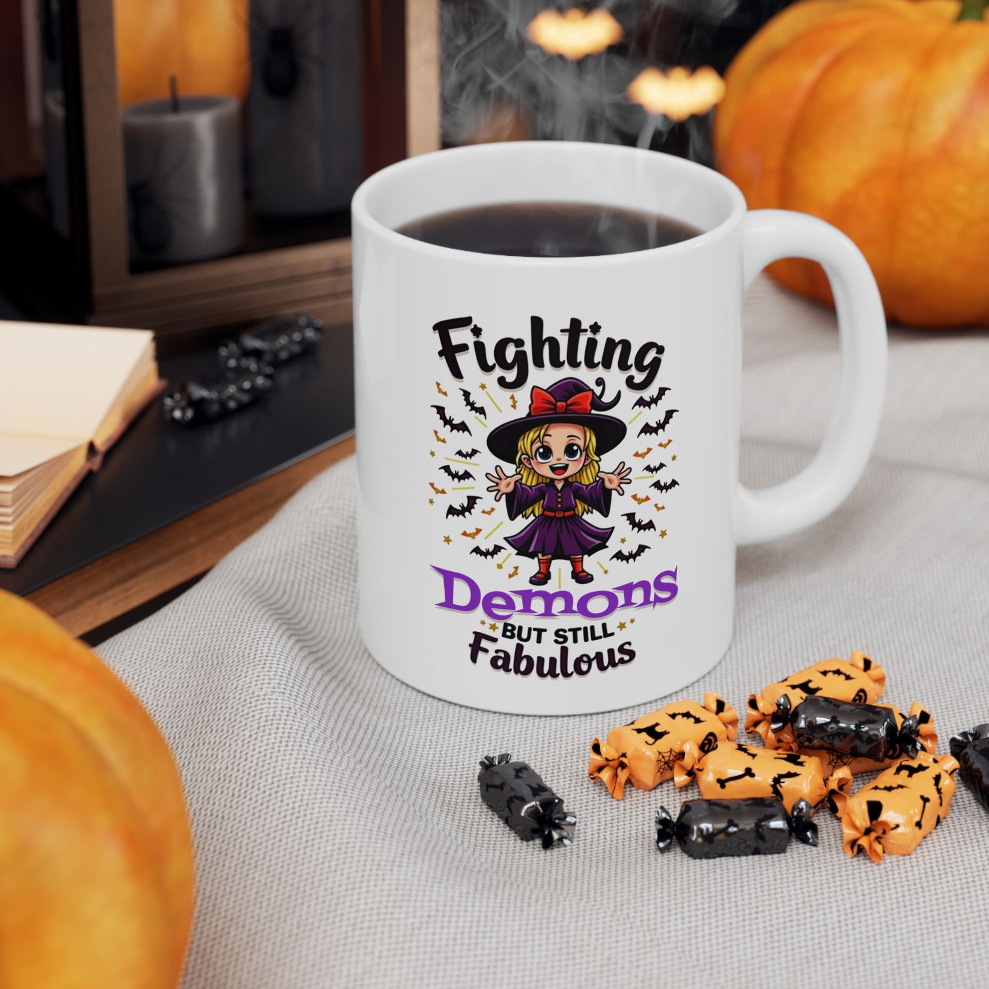 Fighting Demons But Still Fabulous Ceramic Mug, (11oz, 15oz)