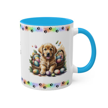 Golden Retriever - Eggstra-Adorable Easter Puppy Two-Tone Coffee Mug, 11oz