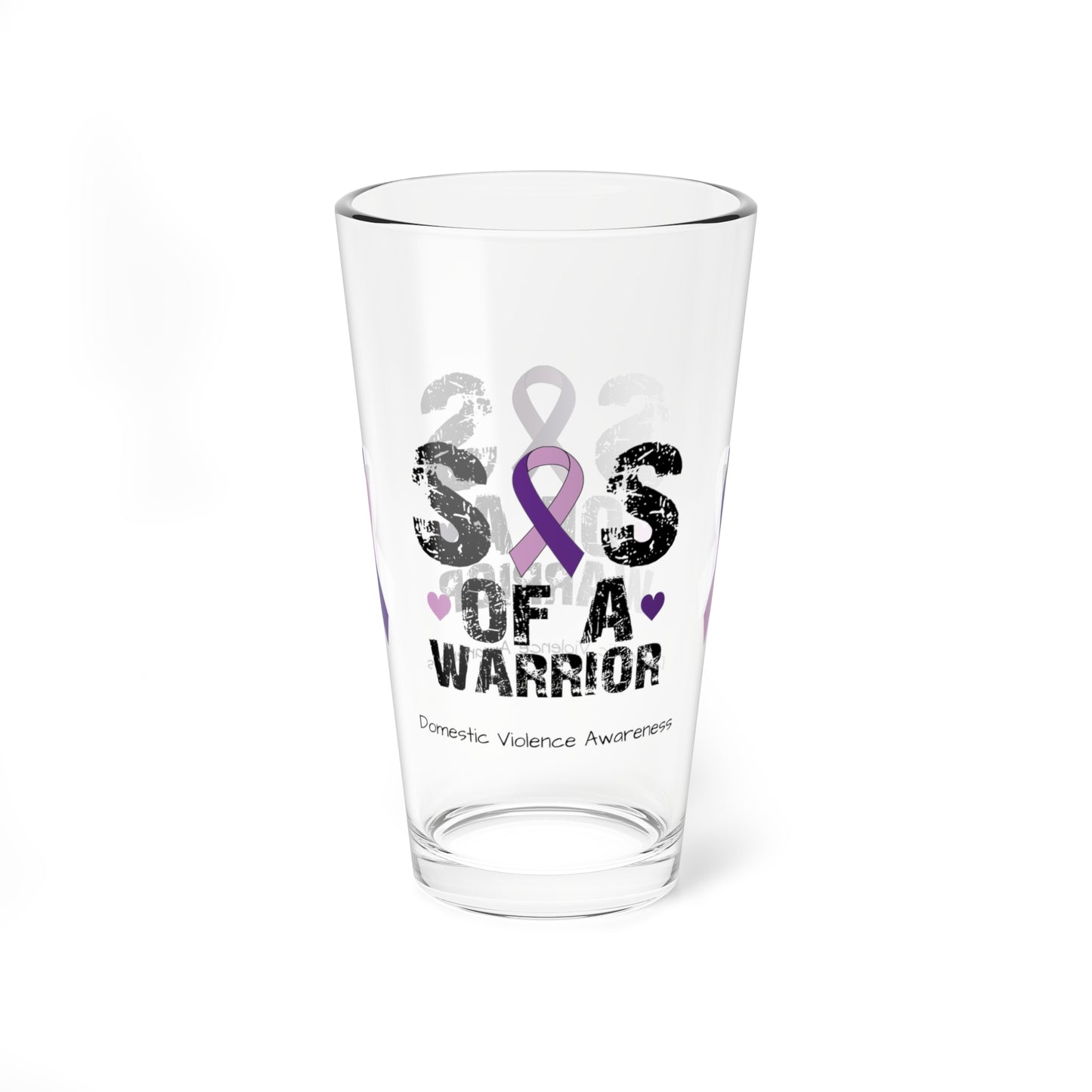 Sis of a Warrior - Domestic Violence Awareness Warrior Pint Glass, 16oz