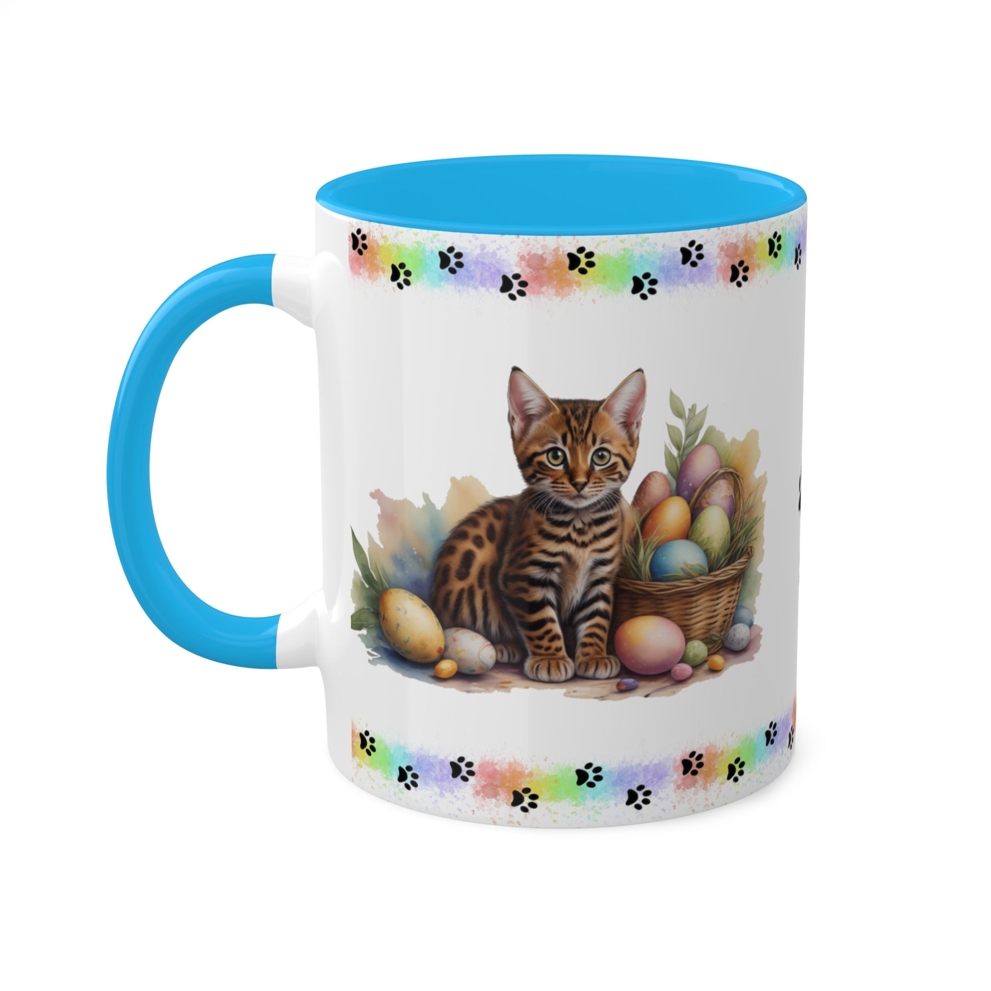 Bengal - Eggstra-Adorable Easter Kitten Two-Tone Coffee Mug, 11oz