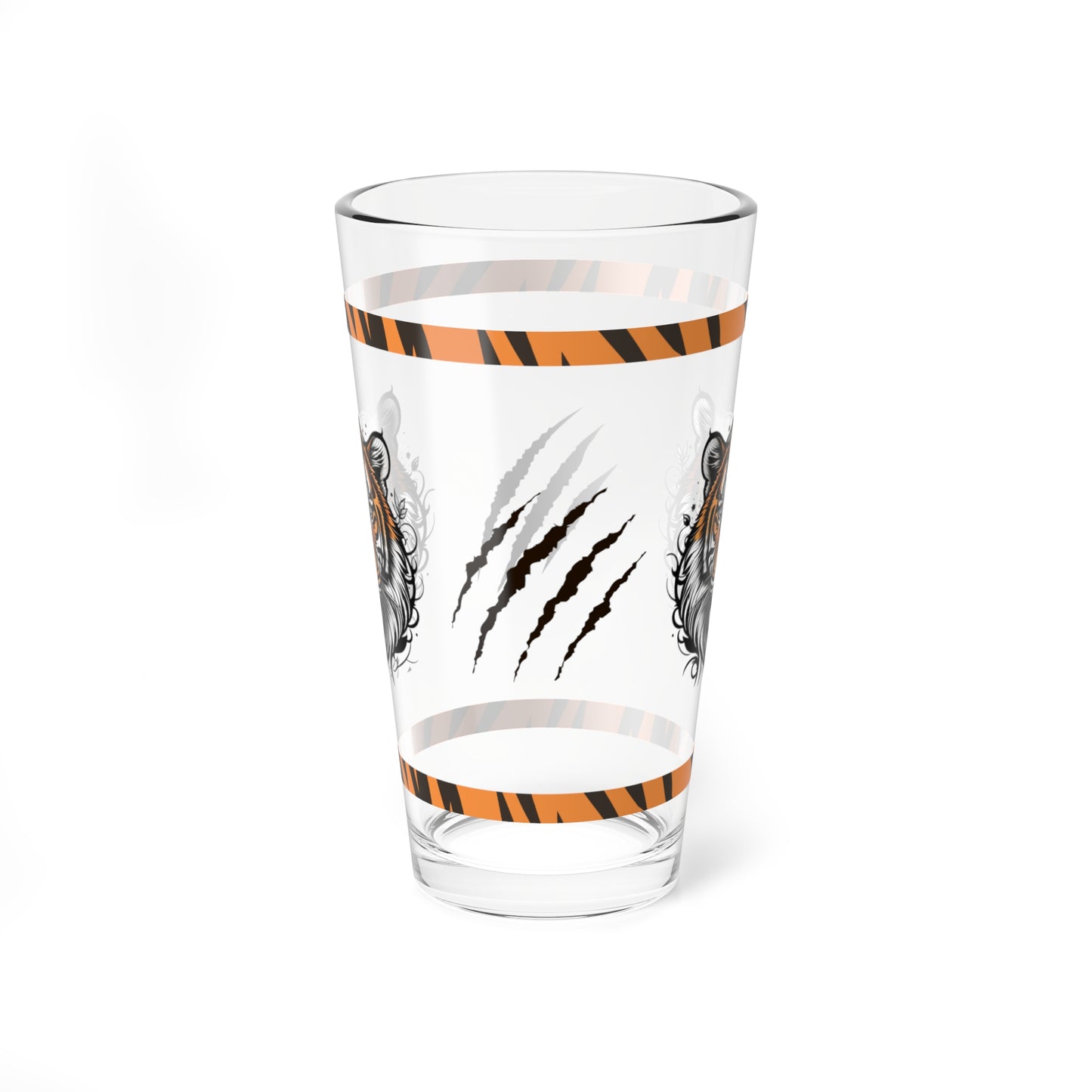 Tiger Spirit: Tiger-Inspired Pint Glass, 16oz