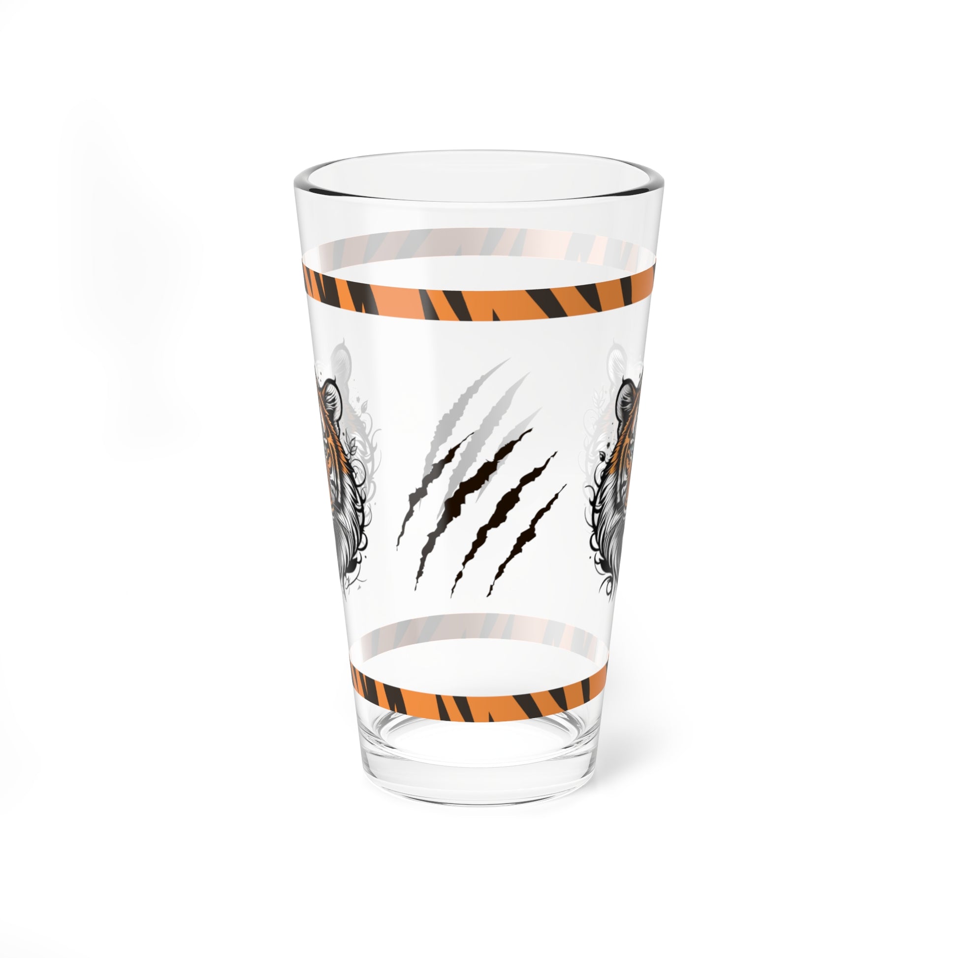 Tiger Spirit: Tiger-Inspired Pint Glass, 16oz