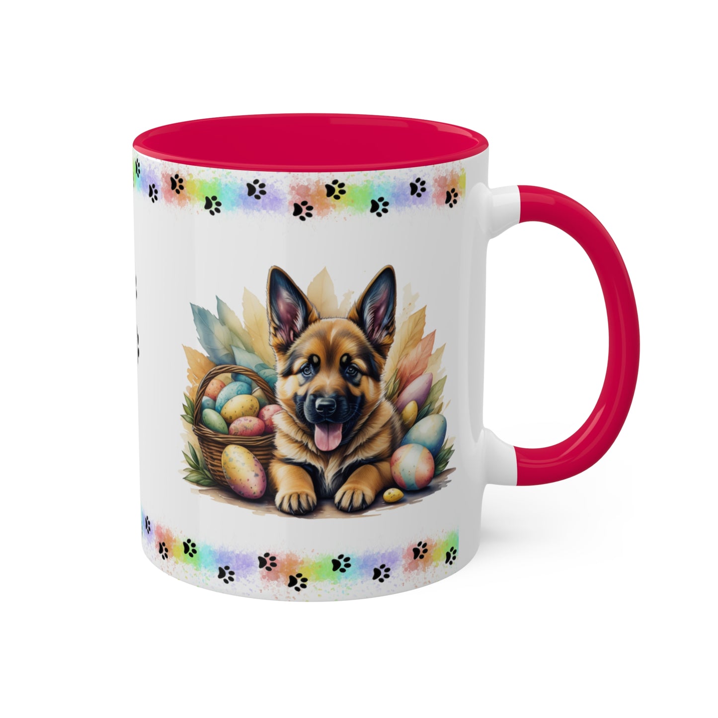 German Shepherd - Eggstra-Adorable Easter Puppy Two-Tone Coffee Mug, 11oz