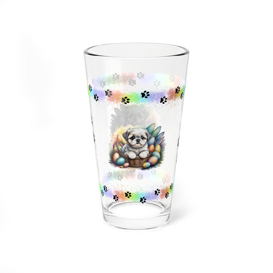 Shih Tzu - Pawsitively Joyful Easter Puppy - Pint Glass, 16oz