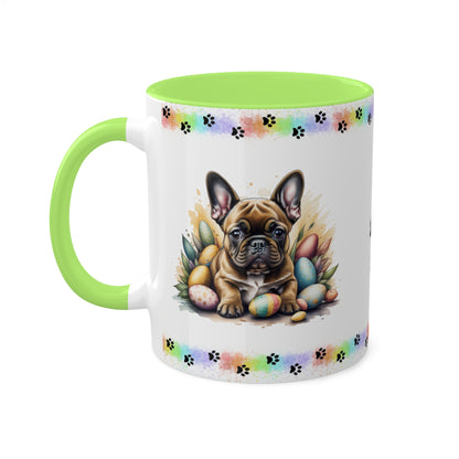 French Bulldog - Eggstra-Adorable Easter Puppy Two-Tone Coffee Mug, 11oz