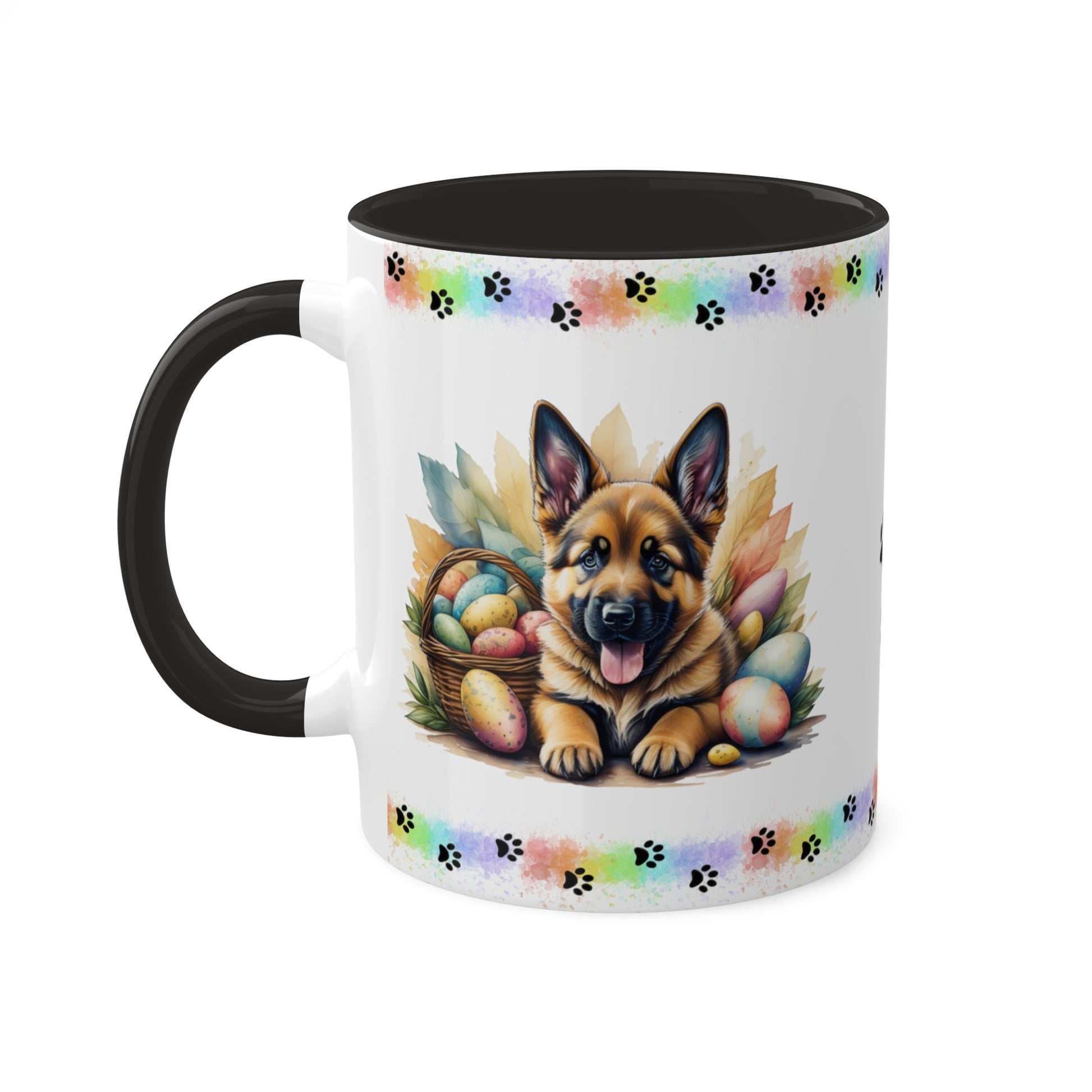 German Shepherd - Eggstra-Adorable Easter Puppy Two-Tone Coffee Mug, 11oz