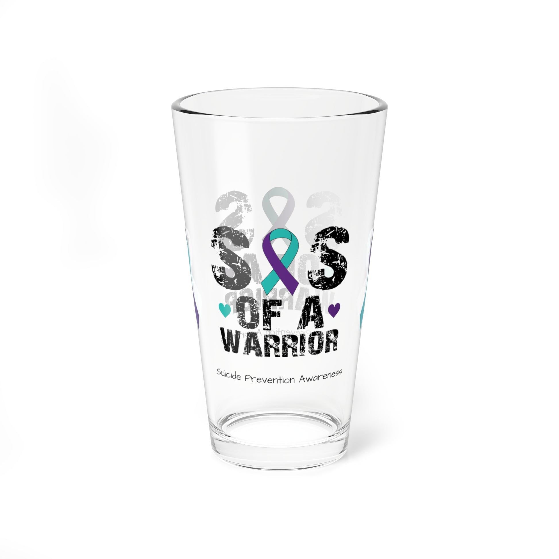 Sis of a Warrior - Suicide Prevention Awareness Warrior Pint Glass, 16oz