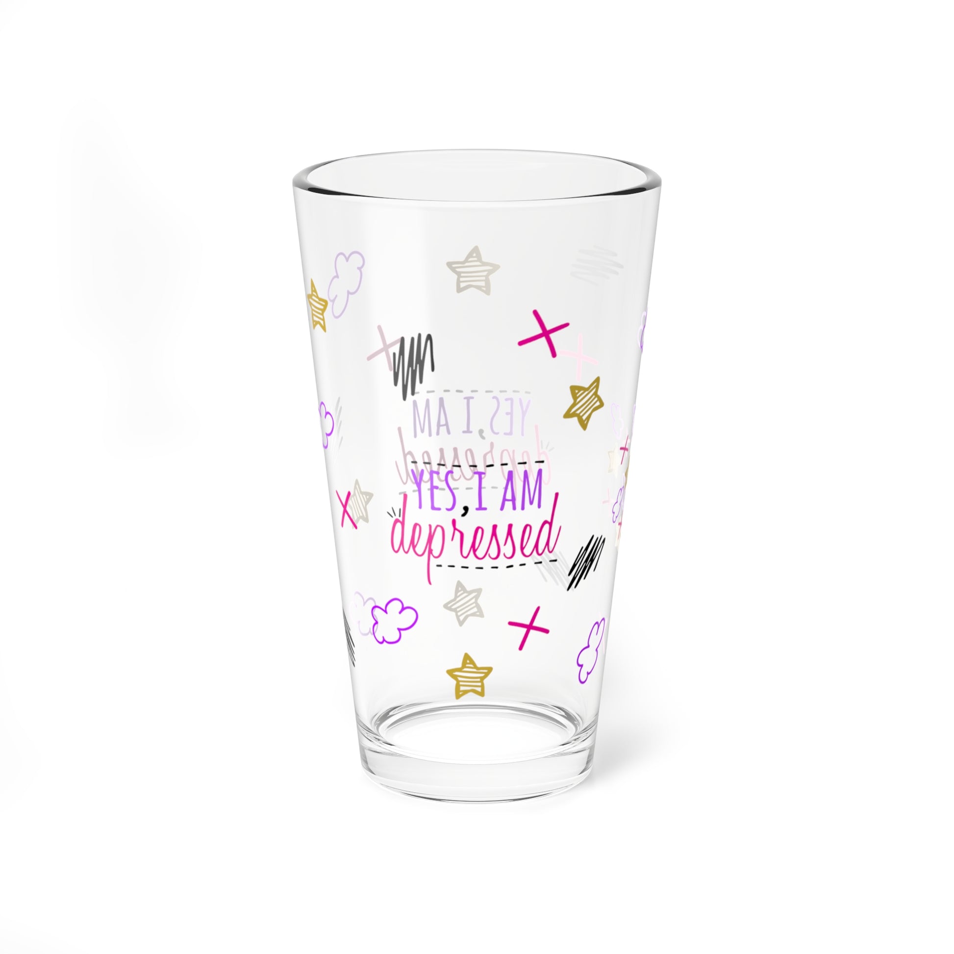 Yes, I Am Depressed - Depression Awareness - Pint Glass