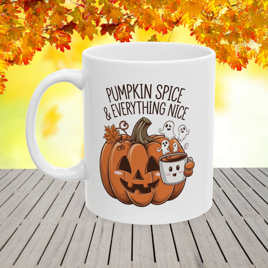 Pumpkin Spice & Everything Nice Ceramic Mug, (11oz, 15oz)