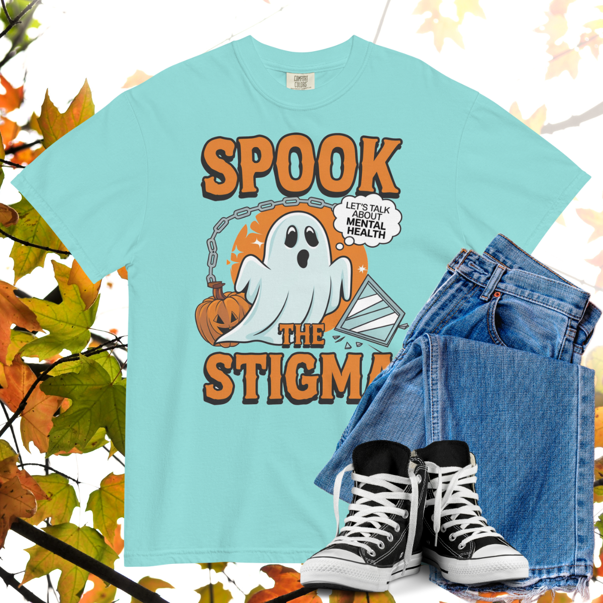 Spook The Stigma Comfort Colors Heavyweight Halloween T-shirt