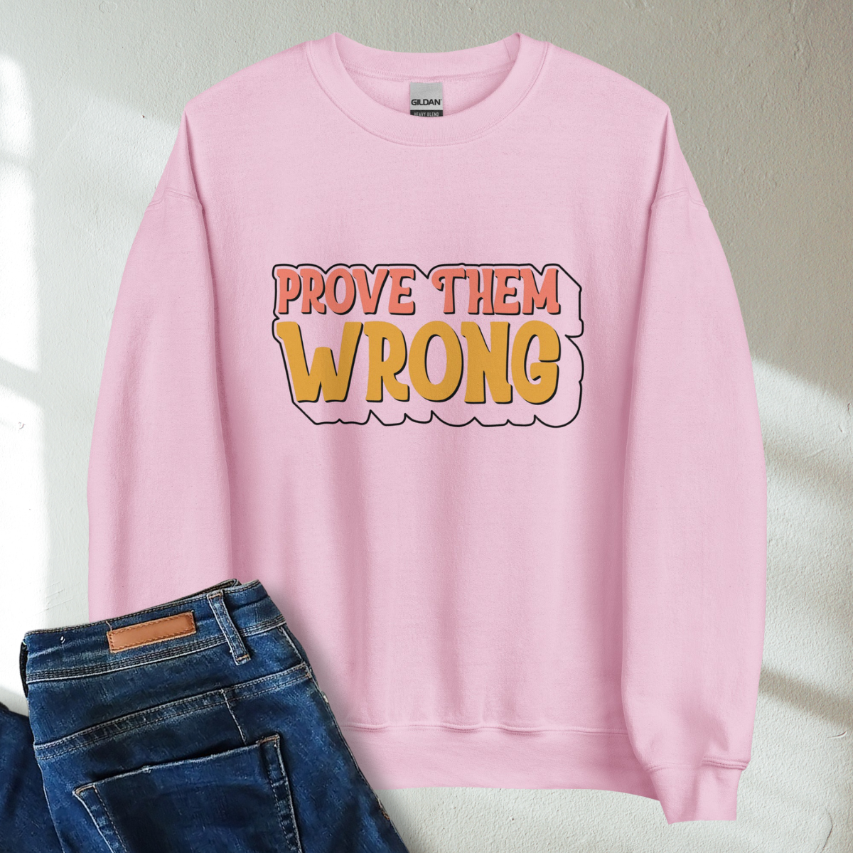 Prove Them Wrong Retro Mental Health Awareness Crew Neck Sweatshirt - Cozy & Inspirational