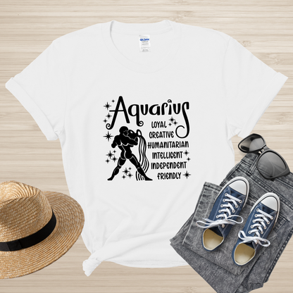 Aquarius Zodiac T-Shirt, Astrology Shirt for Aquarius, Horoscope Gift, Aquarius Birthday, Aquarius Season Gift, Aquarius Gift, Zodiac Tee