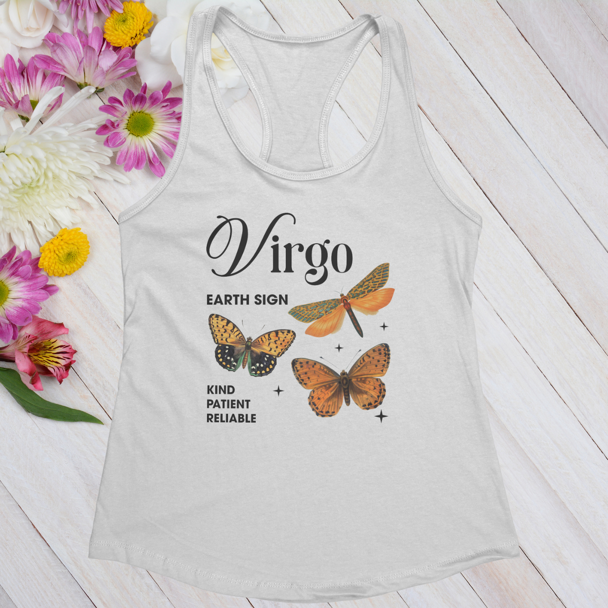 Virgo Butterfly Zodiac Women's Racerback Tank