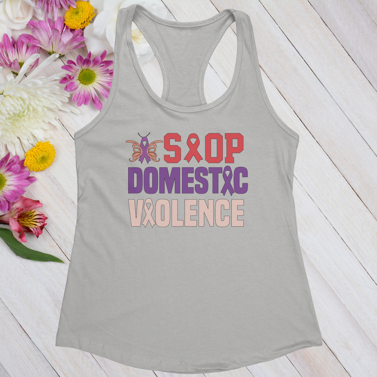 Stop Domestic Violence Women's Ideal Racerback Tank