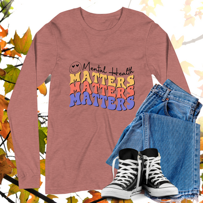 Mental Health Matters  - Retro Long Sleeve Tee, Bella + Canvas