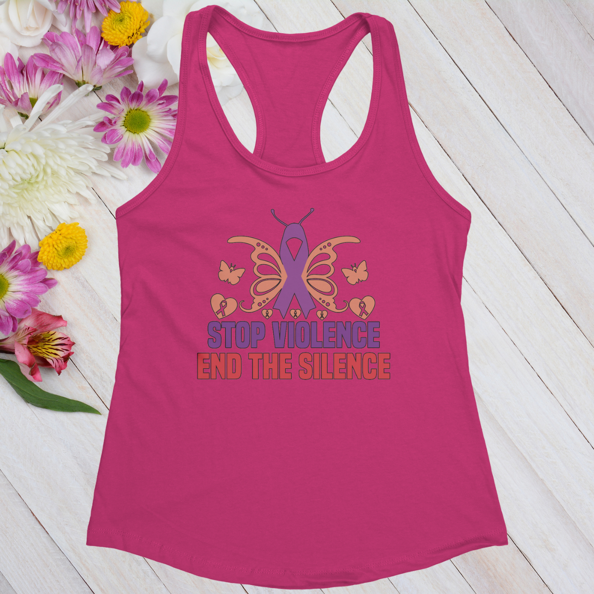 Stop Violence End The Silence Women's Ideal Racerback Tank