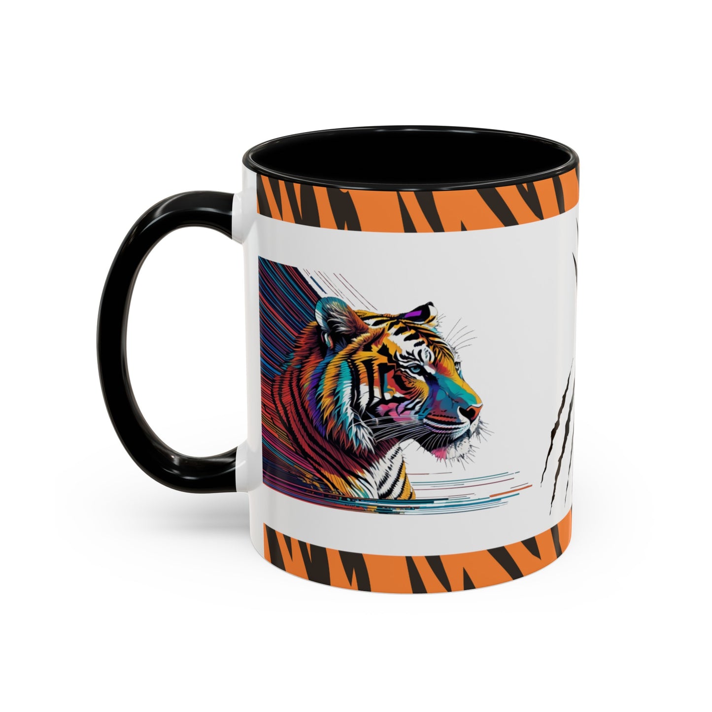 Bold Tiger Strides: Tiger Accent Coffee Mug (11, 15oz)