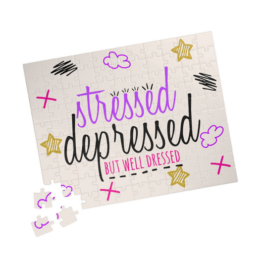 Stressed Depressed But Well Dressed - Depression Awareness Puzzle