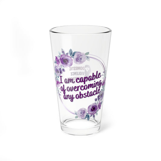 I am capable of overcoming any obstacle - Affirmation Pint Glass, 16oz