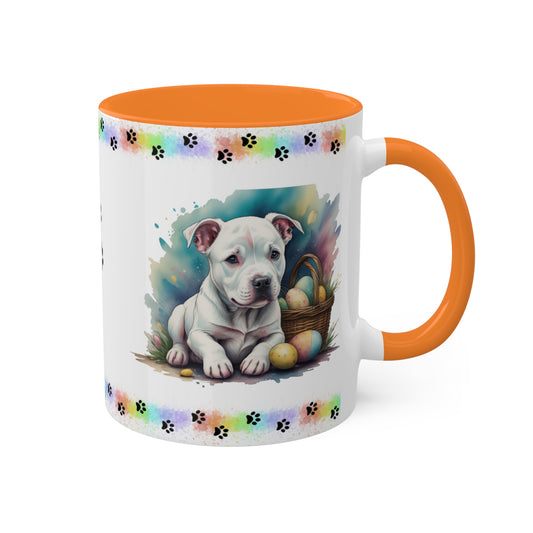 Pitbull - Eggstra-Adorable Easter Puppy Two-Tone Coffee Mug, 11oz