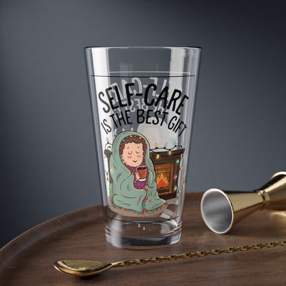 Self-Care Is The Best Gift, Christmas Pint Glass, 16oz