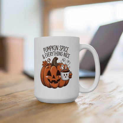 Pumpkin Spice & Everything Nice Ceramic Mug, (11oz, 15oz)