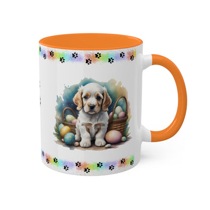 Cocker Spaniel - Eggstra-Adorable Easter Puppy Two-Tone Coffee Mug, 11oz