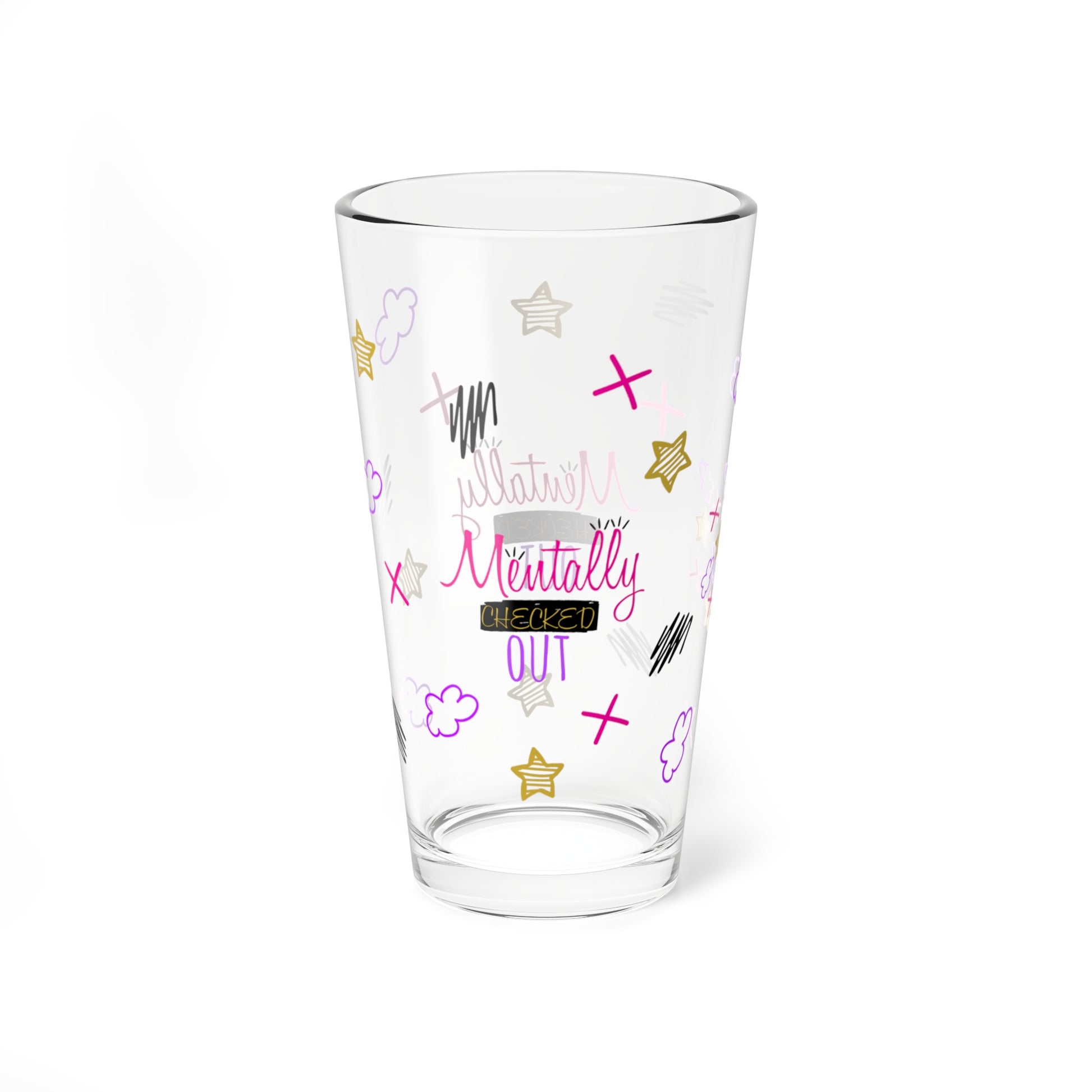 Mentally Checked Out - Depression Awareness - Pint Glass