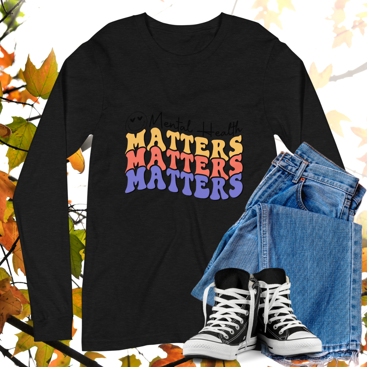 Mental Health Matters  - Retro Long Sleeve Tee, Bella + Canvas