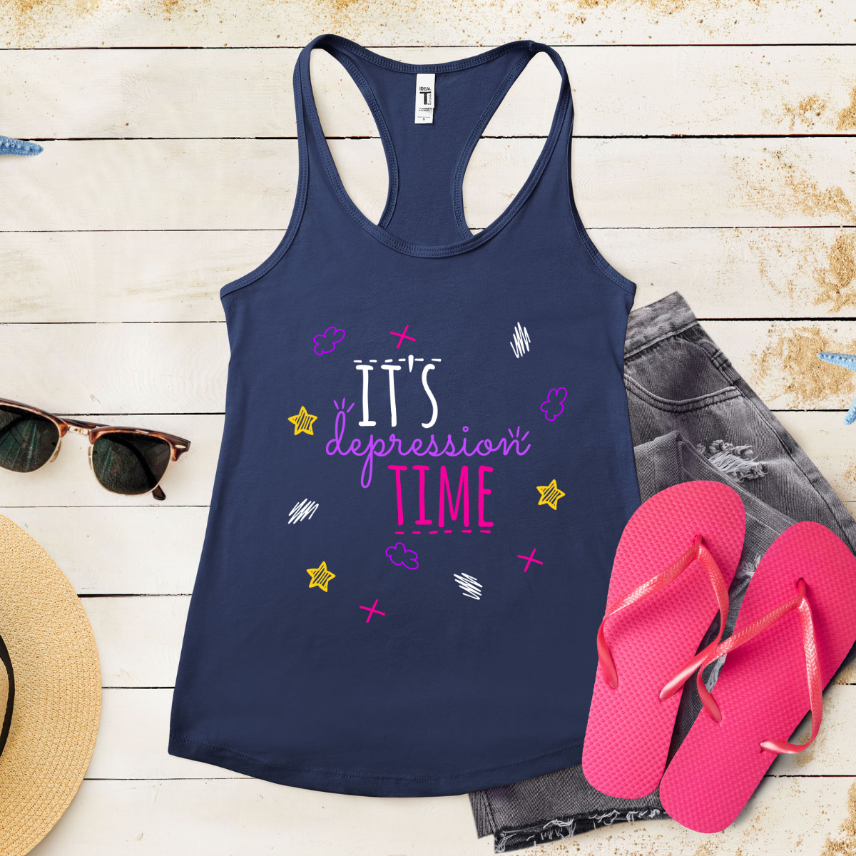 It's Depression Time - Women's Ideal Racerback Tank