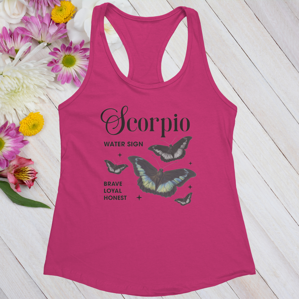 Scorpio Butterfly Zodiac Women's Racerback Tank