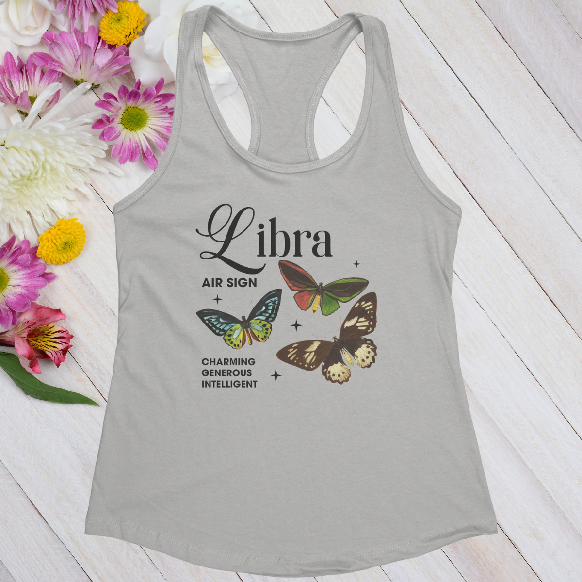 Libra Butterfly Zodiac Women's Racerback Tank