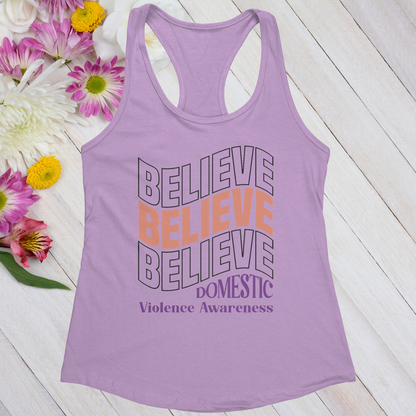 Believe Believe Believe Women's Ideal Racerback Tank