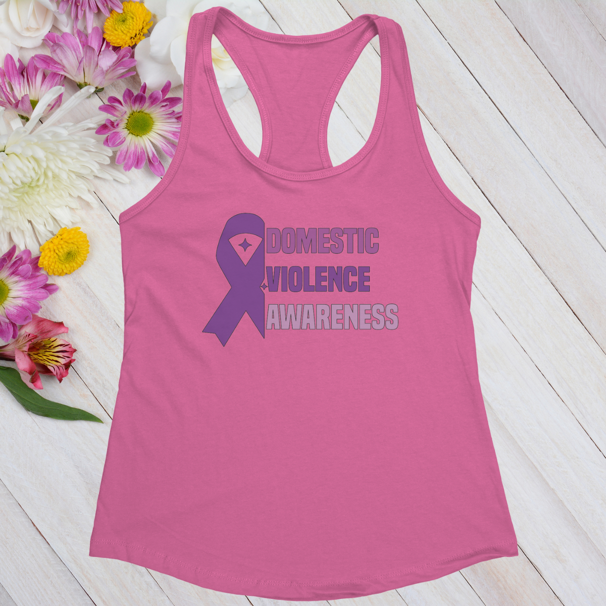 Domestic Violence Awareness Womans Ideal Racerback Tank