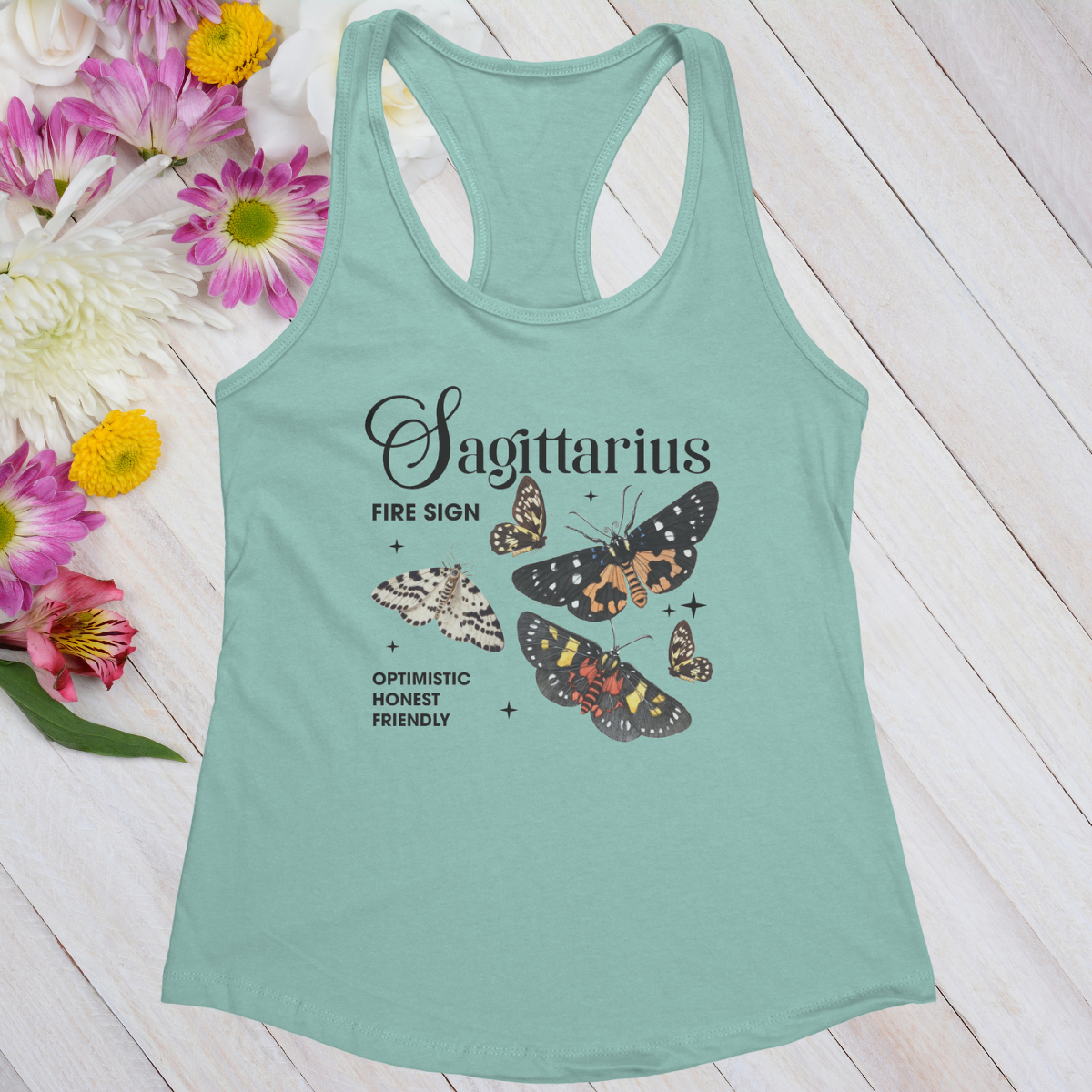 Sagittarius Butterfly Zodiac Women's Racerback Tank