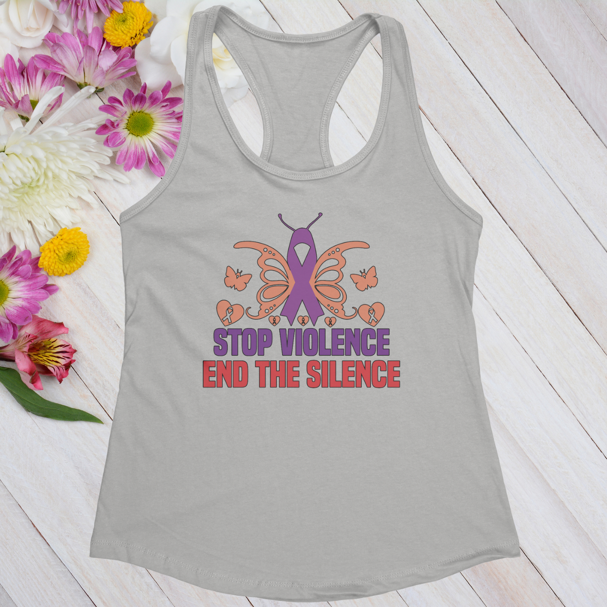 Stop Violence End The Silence Women's Ideal Racerback Tank