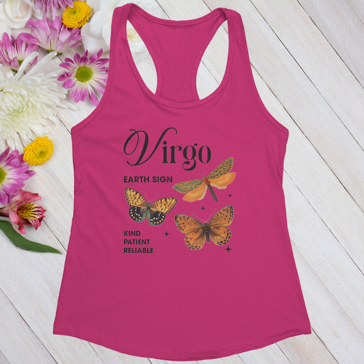 Virgo Butterfly Zodiac Women's Racerback Tank