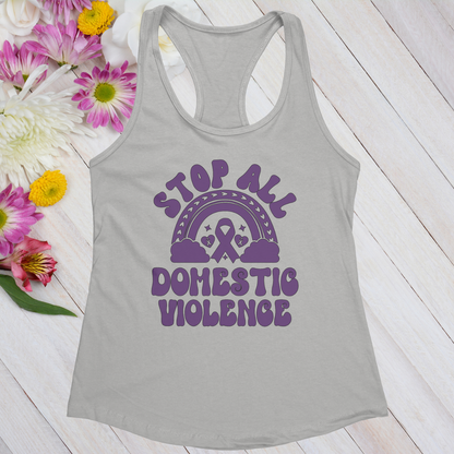 Stop All Domestic Violence Women's Ideal Racerback Tank