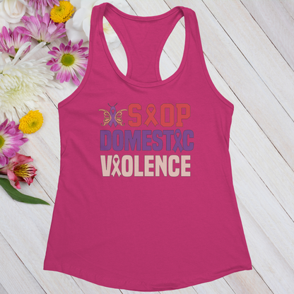 Stop Domestic Violence Women's Ideal Racerback Tank