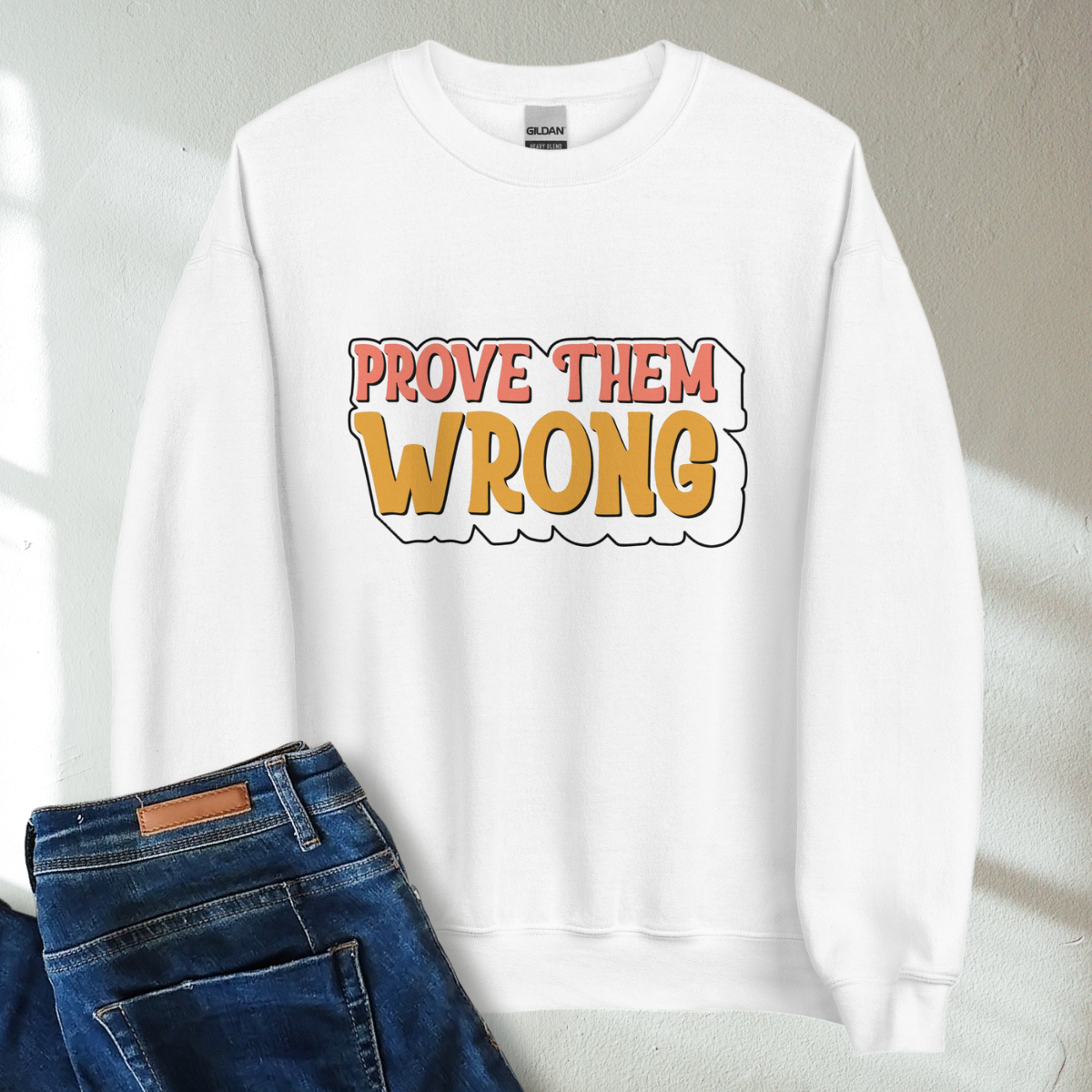 Prove Them Wrong Retro Mental Health Awareness Crew Neck Sweatshirt - Cozy & Inspirational