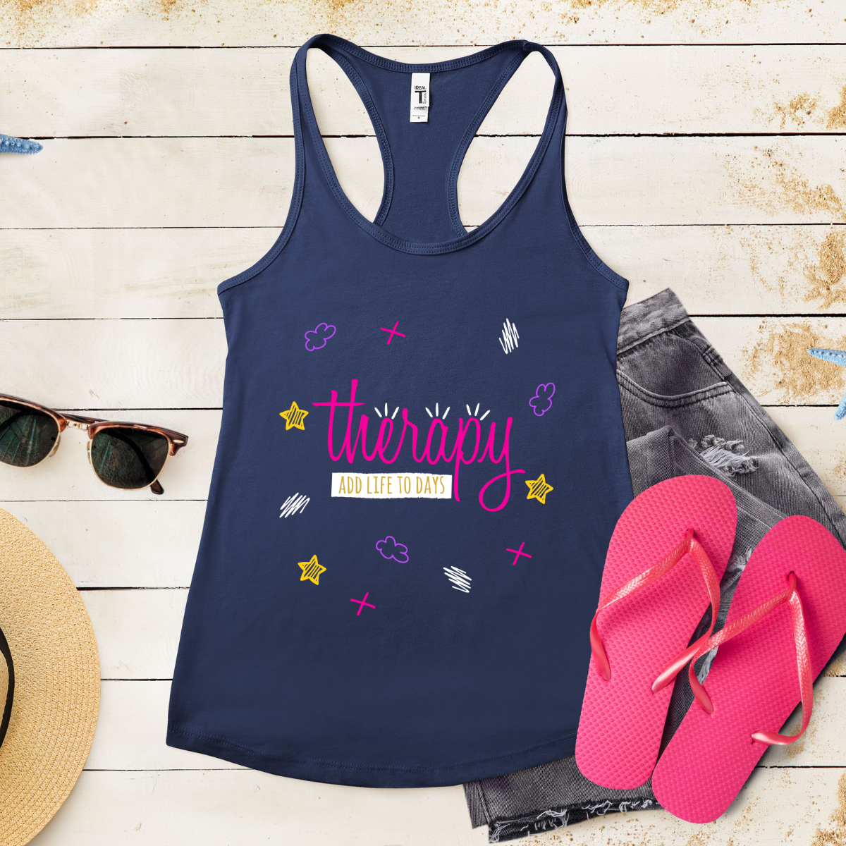 Therapy Add Life To Days - Women's Ideal Racerback Tank